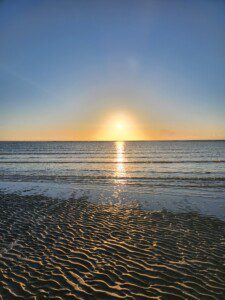 Autumn beach scene in St Annes