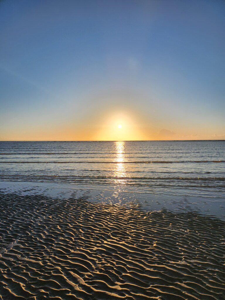 Autumn beach scene in St Annes