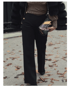 Black gold button trousers